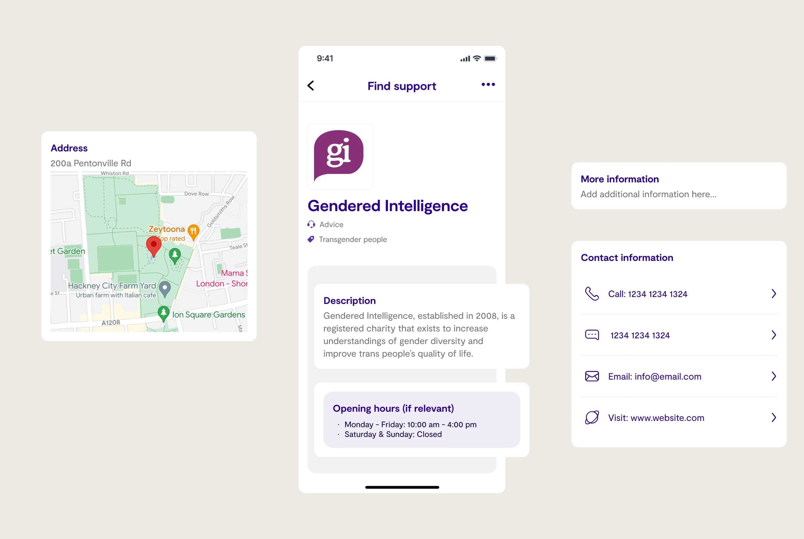 Modular service detail page
